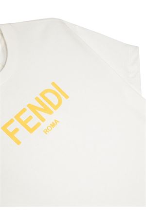 Logo,Print Cotton T,Shirt FENDI KIDS | JUI1377AJF0TU9